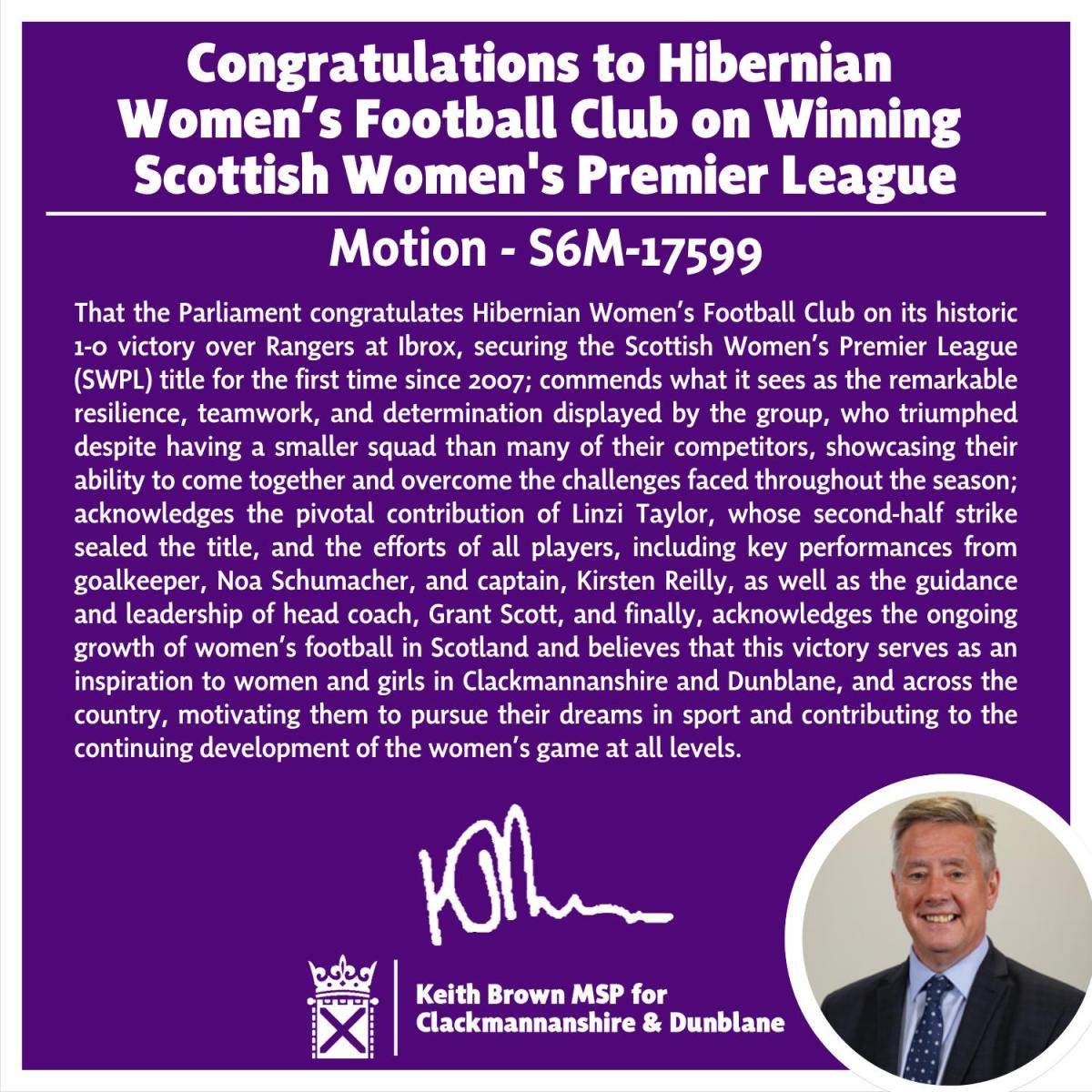 Celebrating Hibs Winning the&nbsp;SWPL